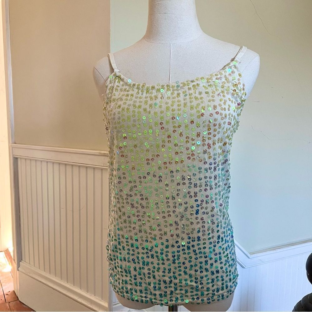 Vintage Silk blend 90’s Sequins Knit Tank M